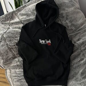 Worldwide Black Hoodie with New York Embroidery